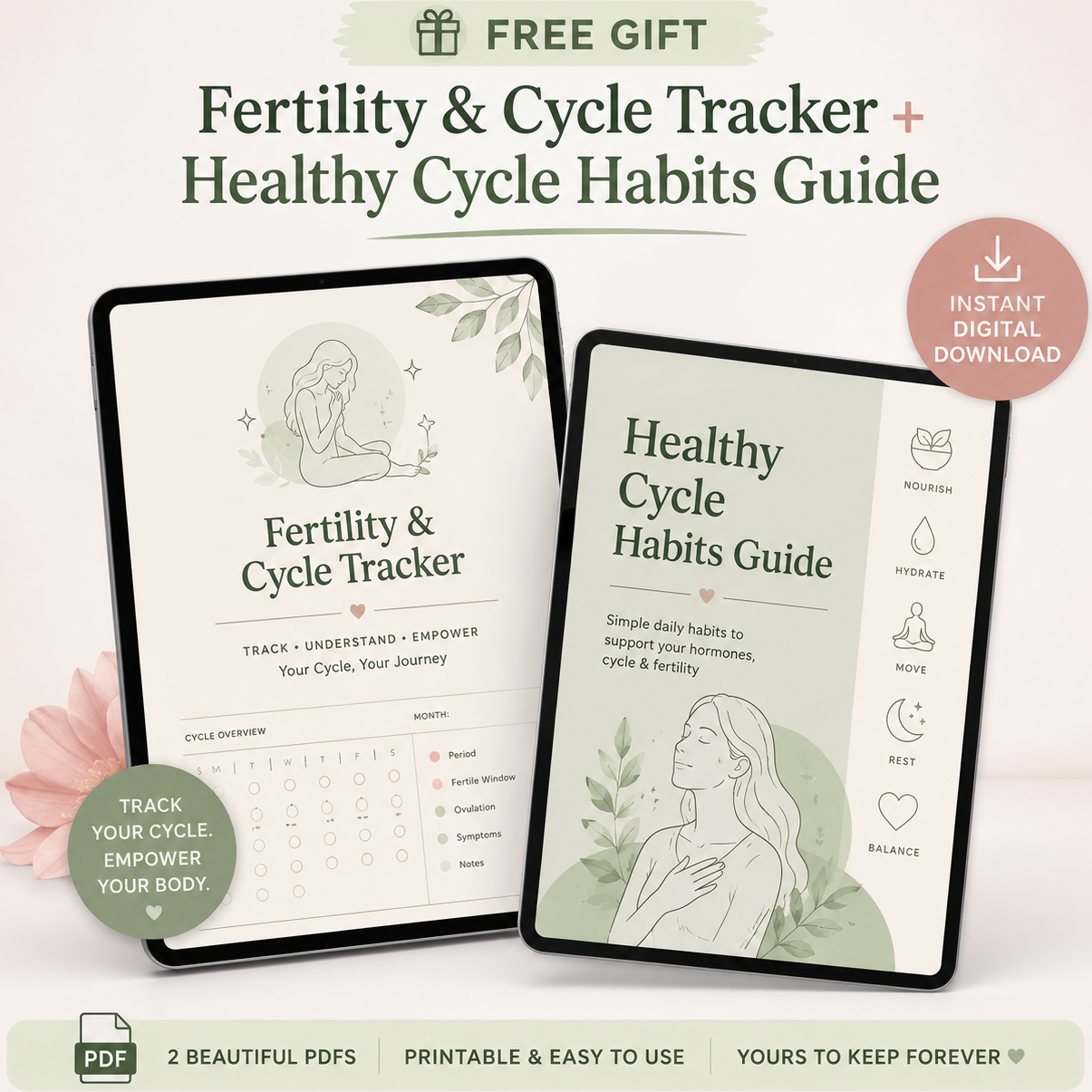 Fertility & Cycle Tracker + Healthy Cycle Habits Guide