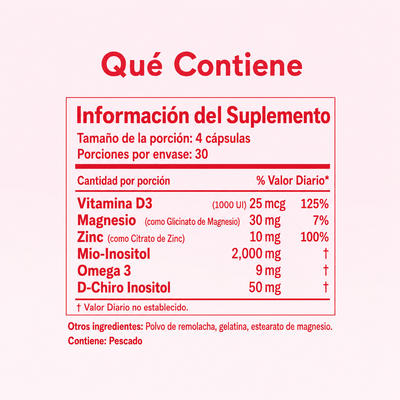 Nuvrela™ Fórmula para el Embarazo y la Fertilidad con SOP/PCOS (Inositol + Vitaminas)
