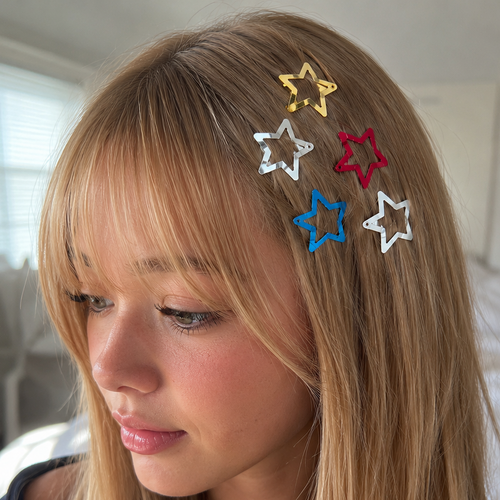 Nuvrela™ Metal Star Hair Clips (12 Count)