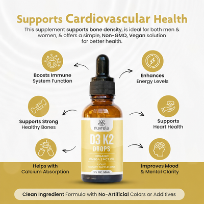 Gotas para la energía y la vitalidad naturales (vitamina D3 + K2)