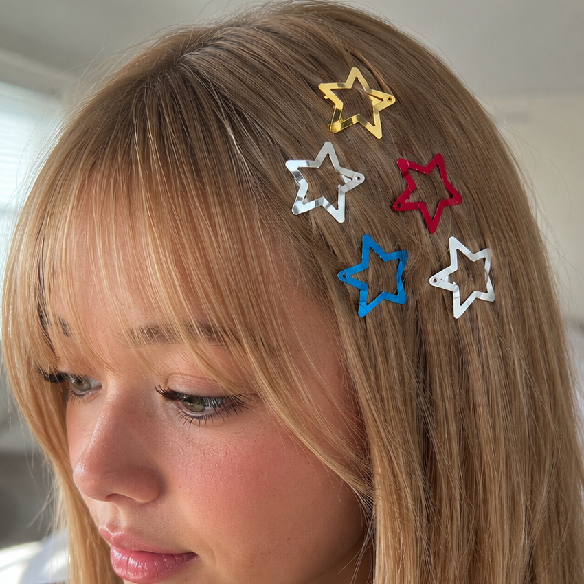 Nuvrela™ Metal Star Hair Clips (12 Count)