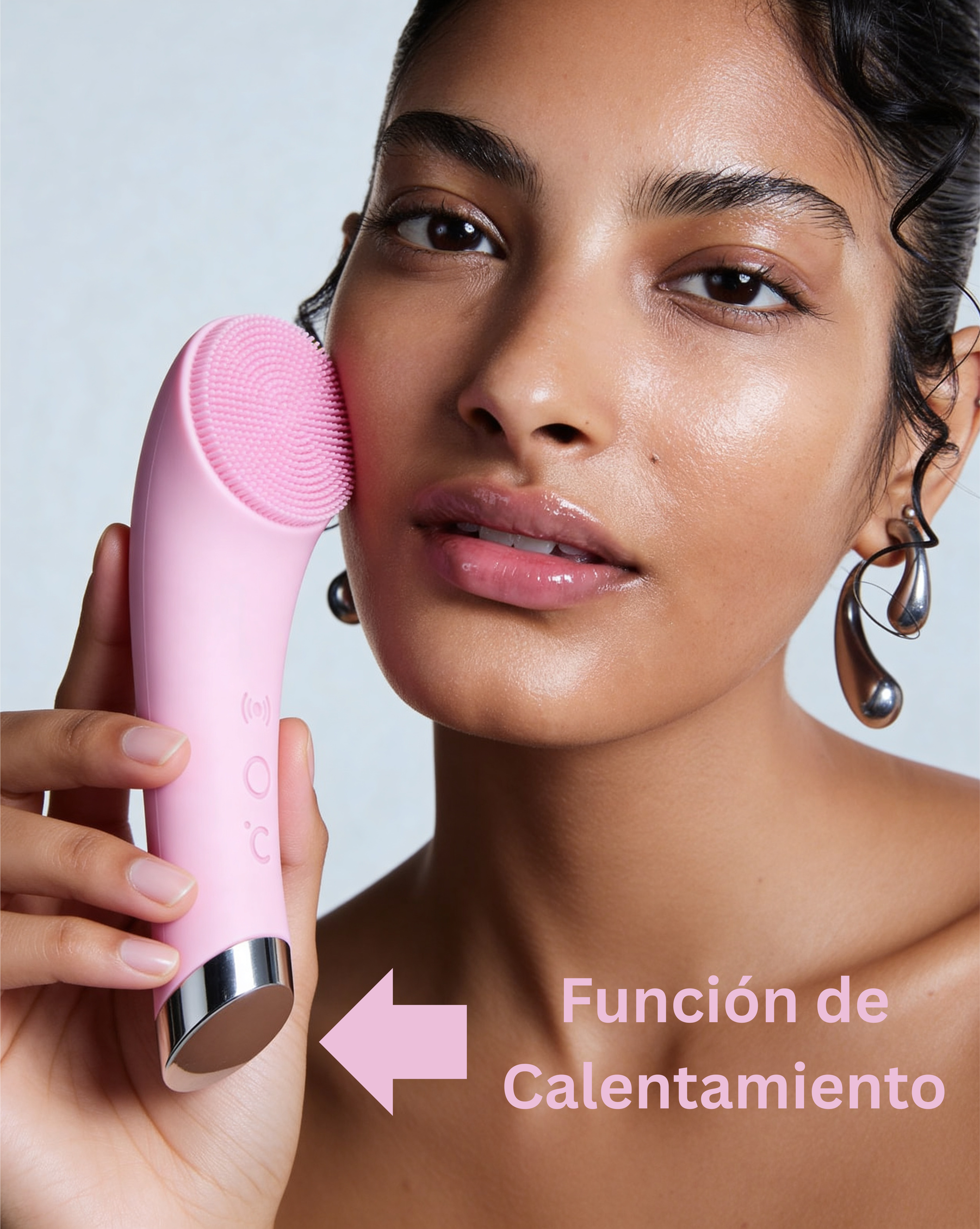 Nuvrela™ Cepillo Sónico de Limpieza Facial + Función de Calentamiento